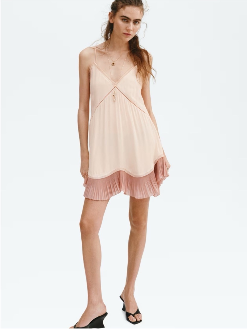 BNWT lace-trimmed slip dress